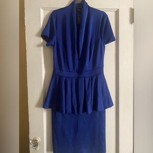 Dress blue one piece new front of the dress opened come to your knees length